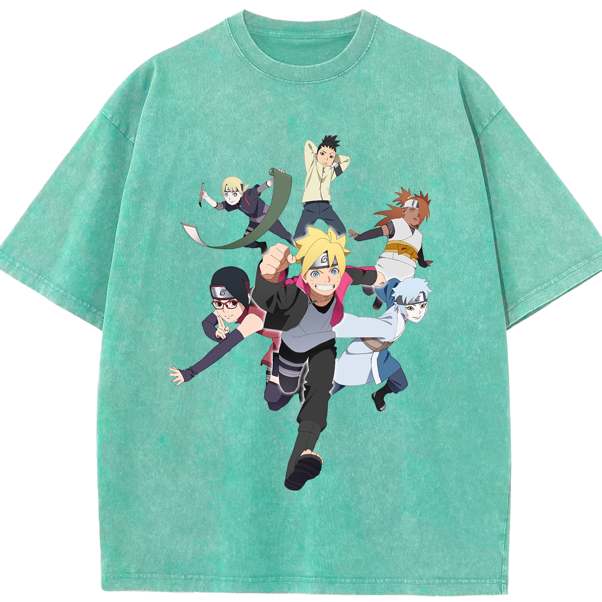 （画像用） NARUTO -ナルト- うずまき ボルト Uzumaki Boruto 綿100% ヴィンテージ風 半袖Tシャツ（フロントプリント）
